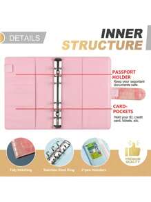 1 Pc A6 PU Leather Notebook Binder Refillable Binder Cover Loose Leaf Personal Planner With Magnetic Buckle Closure Crocodile Macaron Money Budget Planner Binder Zipper Envelopes Cash Envelopes For Budgeting Money Card Holder Notebook Wallet Organizer For Budget Binder, DIY Binder Notebook Cover Diary Agenda Money Budget Planner Paper Cover School Stationery - Multicolor - View 9