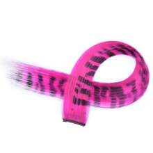 1pc Y2K Colorful Hair Extensions Leopard Print Long Straight Wig One-Piece Clip-In Synthetic Hairpieces Cosplay Hair Accessory