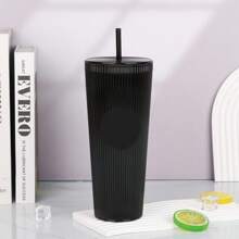 1pc Vertical Pattern Cup 24oz Office Water Cup Family Outdoor Water Cup Light And Portable - Multicolor - View 6