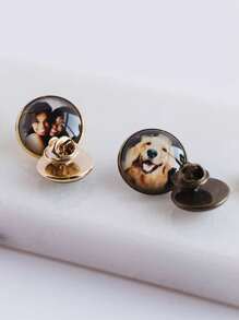 1枚带照片的胸针，个性化圣诞礼物，圣诞礼物创意，个性化胸针，尽显奢华，完美礼物，色彩缤纷，可爱，迷人，趣味十足，卡哇伊，适合教师、男孩女孩、青少年、初中生、高中生、大学生、大一、大二、低年级学生，精致浪漫，适合办公室、学校、教室、教师节礼物、大学、同事、宿舍，新年魅力之选。