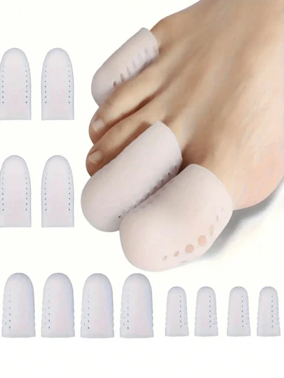 Juego de 2 piezas/4 piezas/12 piezas de cubrepuntas de gel transpirable - Cubrepuntas de silicona para protección del dedo gordo (L M S) Tres tamaños diferentes de protectores para los pies, un regalo de salud para padres y amigos. Protector transpirable para el dedo gordo, funda de silicona para el dedo y protector de dedos suave para hombres y mujeres.