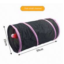 Túnel plegable para gatos, túnel para gatos de interior, túnel de juego para gatos, juguete interactivo tipo laberinto, casa de juegos para gatos, gatitos, cachorros, conejos (rosa y negro)