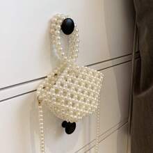 Children's Pearlweed Basket Handbag Including Shoulder Strap