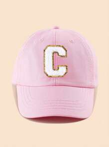 1pc Pink Letter Patch Baseball Cap, 8-16 Years Old Girls Snapback Hat, Suitable For Spring, Summer, Autumn, Winter, Party Decoration Headwear - Pink - View 55