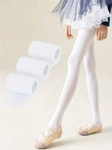 2/3 Pairs Teenager Dance Tights, Girls White Ballet Dance Leggings, Black & Pink Ultra Stretchy Skin-Tight Dance Stockings For Spandex Ballet Spring/Summer - Multicolor - View 11