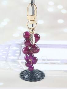1 件树脂透明串珠葡萄吊坠，全新创意装饰，适用于学生包、钥匙链、汽车配件包饰学校可爱哥特 Y2k 圣诞礼物创意包饰挂绳带身份证夹汽车配件包饰