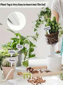 100 piezas de etiquetas de plantas en forma de T blancas, marcadores de plantas resistentes al agua para el jardín exterior, etiquetas de plantas reutilizables adecuadas para viveristas y propietarios de viviendas para etiquetar plantas en macetas y jardineras