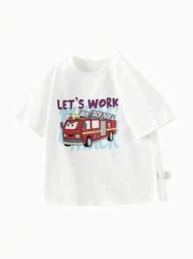 Balabala Young Boys Quick-Dry Cartoon T-Shirt, 2025 Summer Top - Original White - View 5