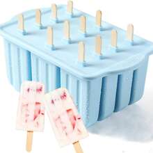 冰棒模具硅胶不含 BPA12 件冰棒托盘适用于冰箱自制冰淇淋冰棒模具 - 彩色 - 查看 18