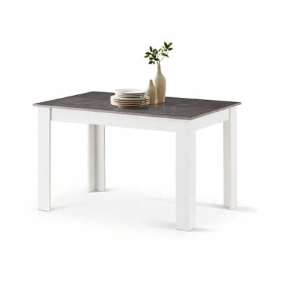 TUKAILAI Esstisch Holz, Moderner Esszimmertisch, Holztisch, Küchentisch, 4-6 Sitzer, Rechteck Dining Table,Kleiner Esstisch,Tisch Küche für Küche Esszimmer Restaurant,Grau&Weiß