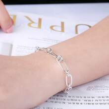 925 Sterling Silver Simple Chain Bracelet For Woman Man Wedding Party Fashion Jewelry