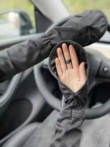 1 para letnich rękawów na ramię dla kobiet, ochrona UVA/UVB, oddychające, odprowadzające wilgoć, elastyczne rękawiczki chroniące przed słońcem, odpowiednie do jazdy samochodem i aktywności na świeżym powietrzu, jednolity kolor