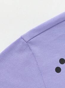 Balabala 2025 Summer Boys' Quick-Dry Dinosaur Print T-Shirt - Purple - View 5