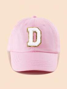 1pc Pink Letter Patch Baseball Cap, 8-16 Years Old Girls Snapback Hat, Suitable For Spring, Summer, Autumn, Winter, Party Decoration Headwear - Pink - View 57
