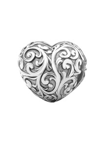 1 件 925 纯银爱心皇冠花珠饰物适合女士手链手镯 DIY 珠宝制作和日常服装搭配珠宝装饰适合女孩 - 銀色 - 查看 3