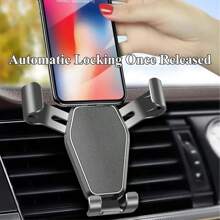 Soporte para teléfono móvil para automóvil antivibración y resistente a golpes, para navegación integrada en el automóvil. Soporte para teléfono móvil dedicado para salida de aire de automóvil, compatible con iPhone y teléfonos Android. Regalo para cumpleaños, familia y amigos. Soporte para teléfono móvil para salida de aire de automóvil, accesorio para automóvil. - Negro - Ver 3