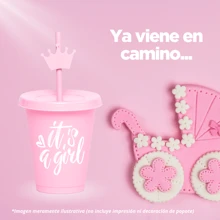 Paquete 10 Vasos Reusables Tipo Star Para Bebida Fría Mini 16 Oz - Morado Glitter - Ver 8