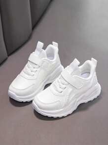 Girls Sports Shoes, New Spring & Autumn Waterproof Soft Sole Leather Chunky Sneakers, Suitable For Boys And Girls, Toddlers/Little Kids, Spring/Autumn