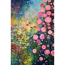 1 幅抽象花卉帆布画现代花卉印刷海报墙壁艺术画适用于客厅家居卧室装饰教室无框架