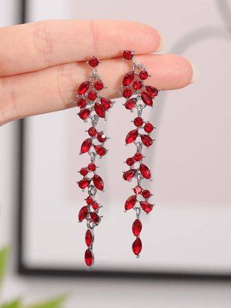 1 Pair Rhinestone Decorated Long Tassel Earrings For Women, Versatile Party/Date Gift