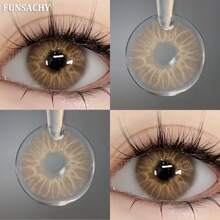 FUNSACHY 1 Pair Of Soft Gray Contact Lenses, Annual Makeup Contact Lenses, Beauty Contact Lenses, Suitable For Daily Wear And Use.