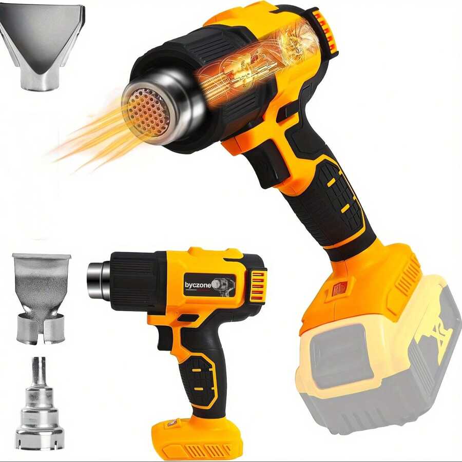 适用于 21v 电池的一体式无绳热风枪，快速加热焊接热风枪，温度不可调，适用于收缩管，工艺品热风枪，收缩包装，无电池电缆连接器