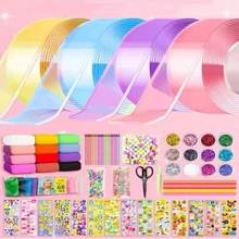 Nano Putty Squish Toy, Bubble Blowing Squish Cream Slime DIY, Glow-In-The-Dark Nano Tape, Children's Planner Set, Glow-In-The-Dark Tape Set, Best Gift For Kids