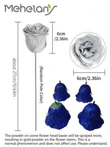 MEHELANY 20支/套 2.76英寸闪光玫瑰花束，DIY人造闪光花束，银色假玫瑰，人造玫瑰，永不凋谢的闪亮人造玫瑰花束，适合周年纪念、订婚、结婚礼物、家居装饰、办公室厨房装饰、派对装饰、房间装饰、情人节装饰、母亲节装饰、送给女友、妈妈、女士的生日礼物（含包装纸）
