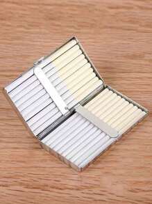 1纯色PU皮革烟盒四季创意个性20支香烟盒便携金属保护盒手提烟盒厚薄两用烟盒 - 彩色 - 查看 4