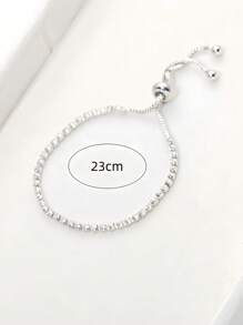 1pc Moda Minimalista Strass Decoração Ajustável Cordão Pulseira, Adequado Para Mulheres Diário, Festival, Festa Usar