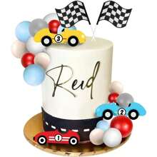 25 PCS Racing Cake Toppers Race Car Birthday Cake Decorations For Racing Car Checkered Flag Birthday Anniversary Party Decorations Supplies,Christmas