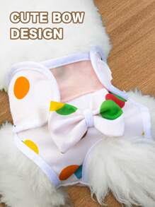 1pc/2pcs Pet Polka Dot Butterfly Design Sanitary Pants, For Medium To Small Dogs & Cats, Anti-Harassment