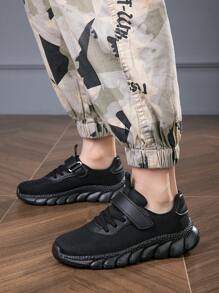 透气轻便休闲儿童运动跑鞋，夏季 - 黑色 - 查看 4