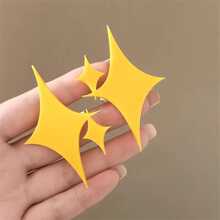 2pcs Y2K Style Cute Geometric Star Shape Plastic Duck-Bill Hair Clips, Suitable For Side And Bangs, High Aesthetic Travel Hair Accessory, Fit For Age 14+ Years, Plastic Material