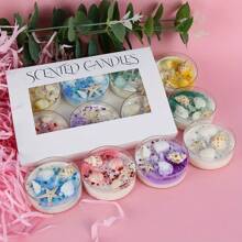1pc/2/Pcs/6pcs Shell Sequin Aromatherapy Candle Gift Fragrance Color Sequin Dried Flower Soybean Conch Candle - Christmas Gift - Candlelight Dinner - Furniture Essential - Party Gathering -6 Unique Fragrances Create A Romantic Atmosphere, Perfect For Valentine's Day And Graduation Gifts!