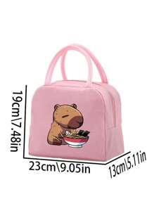 1 件时尚水纹保温午餐袋，便携式大容量午餐手提袋，防水轻便牛津布手提包，适合日常使用和户外野餐