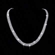 2 Stücke europäischer & amerikanischer Stil Quasten-Ketten-Schmuckset mit Strass-Rauten, bestehend aus Ohrringe und Halskette