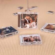 Customized NFC Mini Album CD Keychain, Personalized Music Gift, Retro Style Gift, Split Music Keychain For Music Lovers, Wedding Party Favors