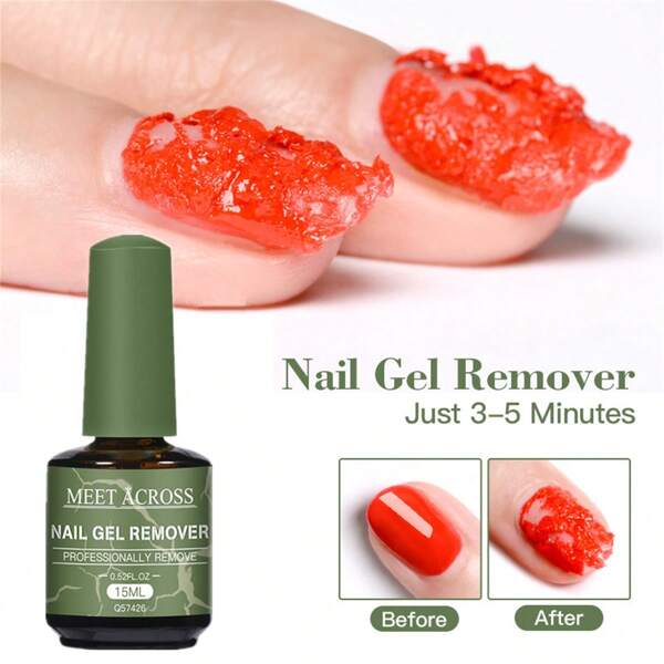 MEET ACROSS 1pc 15Ml Magic Fast Nail Gel Polish Remover , Nail Gel Remover Uv Gel Polish Magic Burst Nail Gel, In 3-5 Mins Quickly Removes Soak-Off Nail Glue Remover Gel Polish Varnish Manicure Quickly & Easily Remove Gel Nail Degreaser Nail Art For Manicure Home Salon Gifts For Women