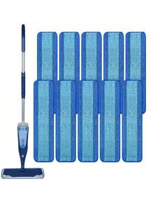 1/2/4pcs Replaceable Microfiber Cleaning Pad For Bona Mops, Reusable Flat Floor Cloth With Blue Stripes, Cleaning Tools Replacement - Blue - View 1