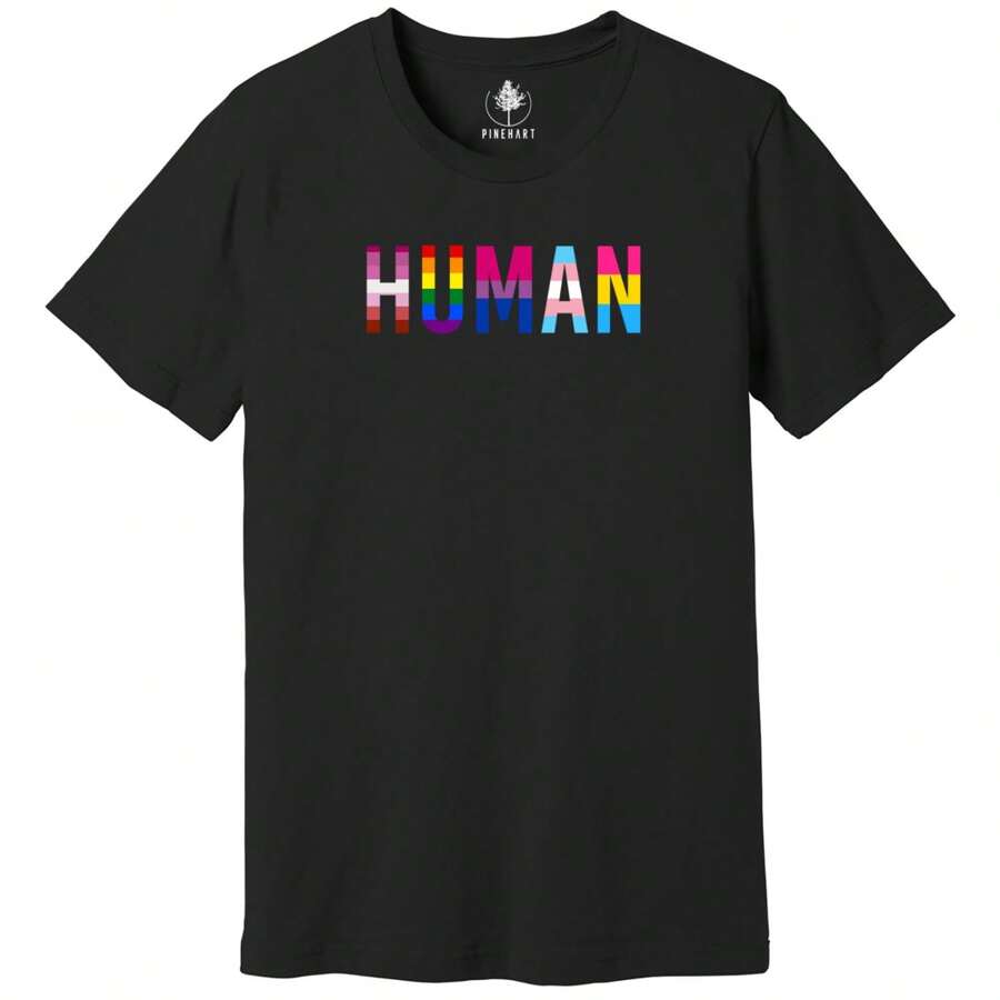 LGBT Flag Shirt, Human Pride Shirt, Gay Pride Flag Shirt, Bisexual Shirt - Black - View 1