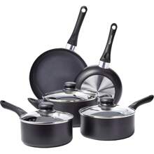 Basics 15-Piece Non-Stick Cookware Set, Black
