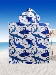 1 pieza Poncho de playa absorbente y grueso talla grande, 60*60cm, ropa de playa, decoración del hogar y del baño, vuelta al cole en verano