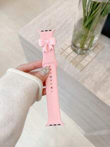 Sanrio 1 pieza Correa de Apple Watch, Correa deportiva de silicona con lazo de moda compatible con 38/40/41/42/44/45/49mm, compatible con Apple Watch Ultra/SE/8/7/6/5/4/3/2/1 como regalo para estudiantes que regresan a la escuela