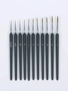 11 pièces Mini ensemble de pinceaux de peinture détaillée pour le dessin, la peinture à l'huile, l'aquarelle, la peinture de visage