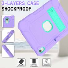 Heavy Duty Protection Case With Adjustable KIckstand And Anti-Slip Design Compatible With Ipad 56789 10th And Air 2 Pro Air 456th M2 9.7inch 10.2 Inch 10.9inch And Samsung A9 Plus 11 Inch, Purple And Teal