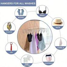 1pc Stainless Steel Clothing Hanger Clips, Multifunctional Anti-Wind Hooks For Skirts, Socks, Jeans, Pants, Dresses, Suitable For Home, Hotel, Dormitory, School, Clothing Store
