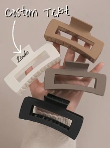 定制方形发夹轻质塑料发夹黑白咖啡复古时尚多功能别致发饰适合日常佩戴、户外、洗脸、沐浴、化妆、服装搭配、首饰装饰、头带夹、优雅时尚女学生发夹装饰