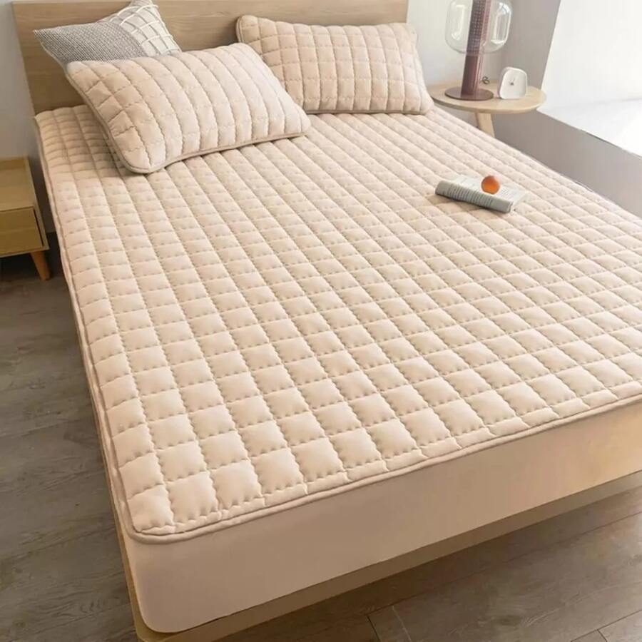 100% Waterproof Mattress Protector With All-Around Elastic - All Sizes - Hazelnut - View 1