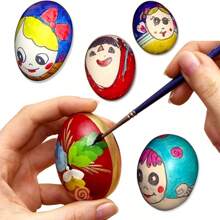 Set de 20 huevos de plástico falsos para manualidades de Pascua, pintura y decoración - Sin necesidad de alimentación eléctrica